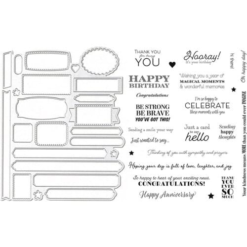 Greeting Words Metal Cutting Dies and Stamps for DIY Scrapbooking Album Decorative Crafts Embossing Paper Cards Stencils Dies