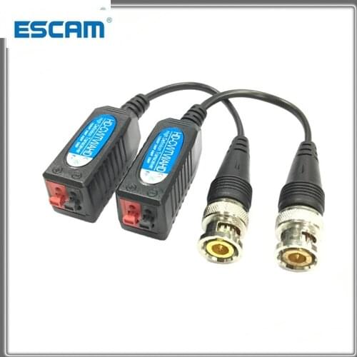 For 2MP 3MP 4MP 200M Range For HD CVI/AHD/TVI Twisted BNC CCTV Passive Transceivers Cat5 CCTV UTP Video Balun IPC ESCAM 200TC