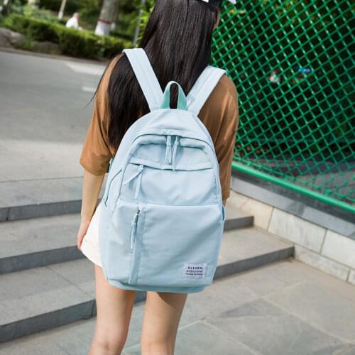 Large Girls School Bags for Teenagers Backpacks Nylon Waterproof Teen Student Book Bag Big College Leisure Schoobag Blue 2020