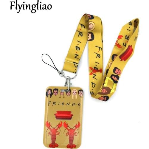 Friends Tv show Lanyard Credit Card ID Holder Bag Student Women Travel Card Cover Badge Car Keychain Decorations