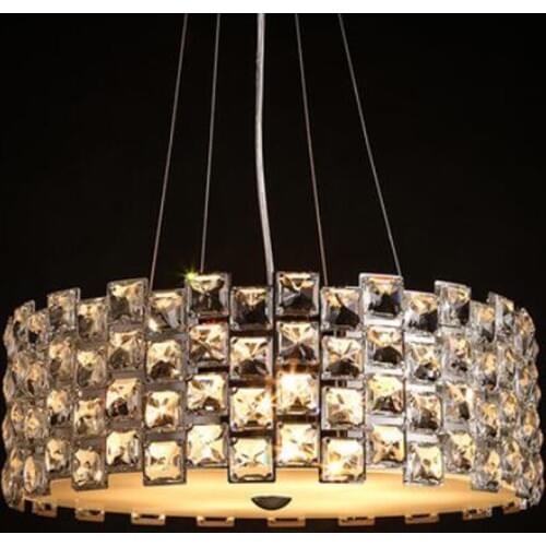 Modern round crystal fish line single head ceiling lamp club shop corridor entrance hall door chandelier for bedroom livingroom