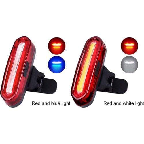 Bike Bicycle light Rechargeable LED Taillight USB Rear Tail Safety Warning Cycling Red Blue White Portable Flash Light
