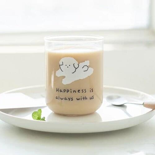 Cartoon Heat Resistant High Borosilicate Glass Coffee Juice Cup Home Breakfast Milk Mug Creative Transparent Teacup Drinkware