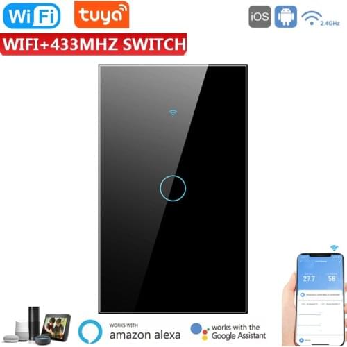 Tuya RF Bridge WiFi 433 MHz Smart Home Automation Universal Switch Intelligent Smart Touch Switch 1/2/3/4 Gang Light Wall Button