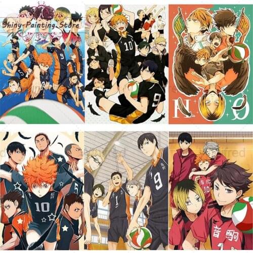 Volleyball Boy 5D DIY Diamond Painting Japan Style Cartoon Anime Haikyuu!! Rhinestone Paste Embroidery Cross Stitch Kit Handmade