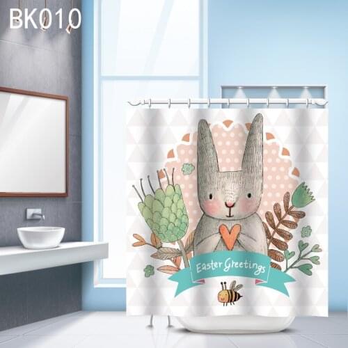 Explosion Flower Type Thick Polyester Cartoon Landscape Shower Curtain