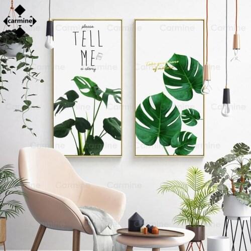Green Art Canvas Painting Modern Plant Leaves Wall Picture Nordic Botanical Poster and Print for Living Room Decoration No Frame