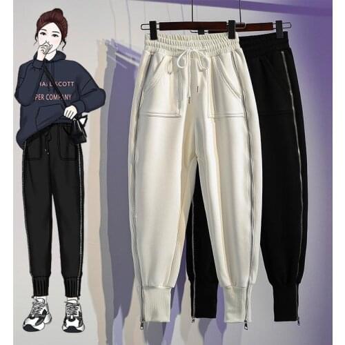 Winter Women Pants Autumn Winter Fleece Trousers Female Trousers Knitted High Elastic Waist Pant Women Sport Trousers