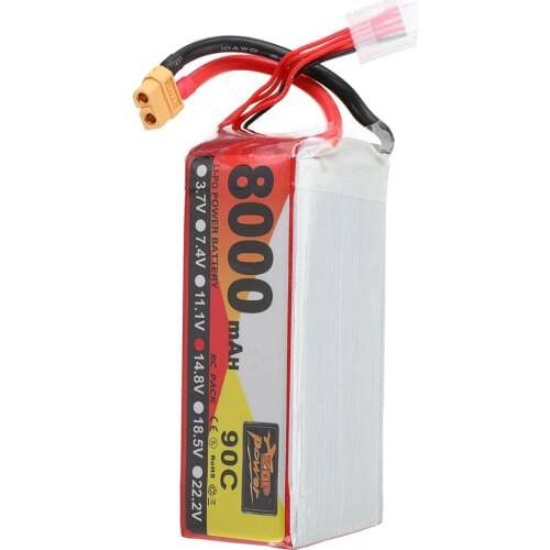 ZOP Power 14.8V 8000mAh 90C 4S Lipo Battery XT60 Plug for RC Racing Drone
