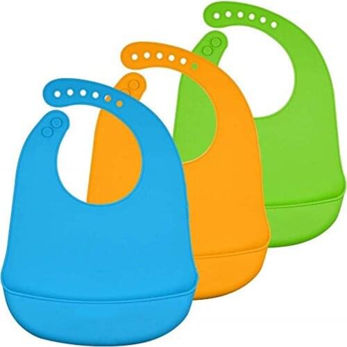 1PCs Silicone Waterproof Baby Bibs Burp Cloths Toddler Kids Toddler Adjustable Feeding Apron Saliva Bandana Kids Accessories