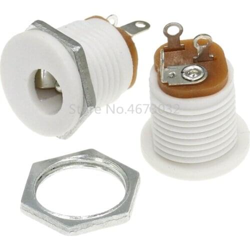 10Pcs DC-022 5.5-2.1 / 5.5 x 2.1mm DC Power Socket/ DC Connector Panel Mounting DC022 White