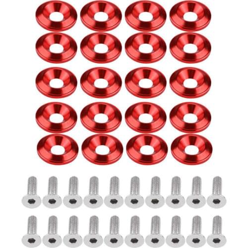 20Pcs Aluminum Bumper/Fender Washer Bolt Engine Bay Dress Up Kit