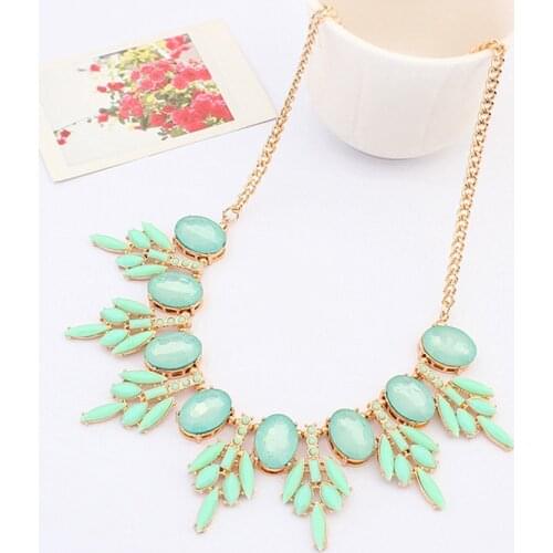 2014 New Design High Quality Jewelry Fashion Candy Colors Resin Flower Necklace, Statement Choker Necklace For Women JJ173