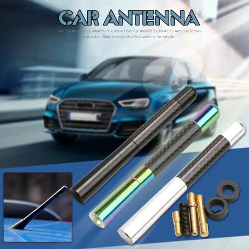 4.7" 12cm Universal Aluminum Carbon Fiber Car AM/FM Radio Aerial Car Antenna Screws Auto Replacements