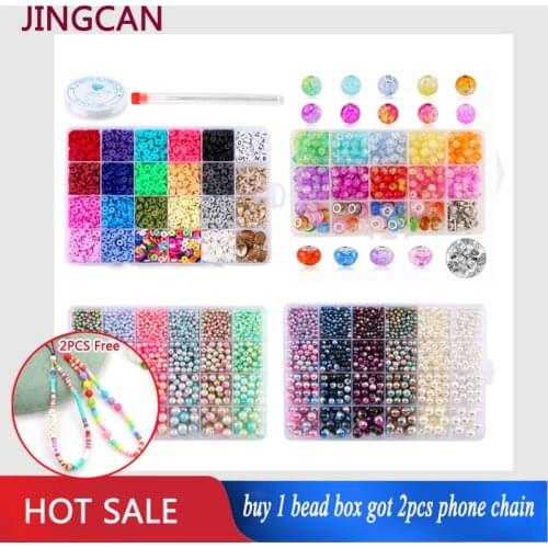 Soft Pottery Beads For Jewelry Making Boho Style DIY Beads Set with Box Colorful Creative Handmade Jewelry Sets Accessories