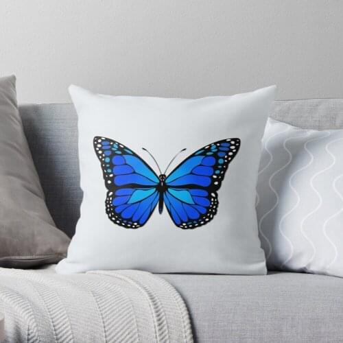 Blue butterfly Throw Pillow Cushion Cover Polyester throw pillows case on sofa home living room car seat decor 45x45cm