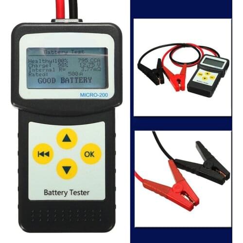 JX-LCLYL 12V Digital Car Battery Tester Auto Vehicle Battery Analyzer AGM GEL MICRO-200