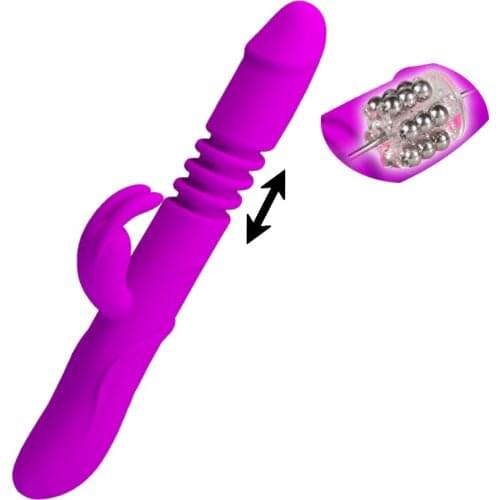 Baile Vibrators G Spot Stimulation Vibrating 12 Frequency Vibration+ 4 Speed Telescopic Rotation Dildo Adult Sex Toys for Woman