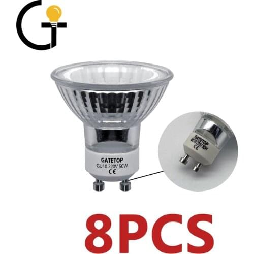 Hot Size Halogen Lamp 50W 8pcs/Lot GU10 220-240V Crystal Chandelier Home Decoration GU5.3