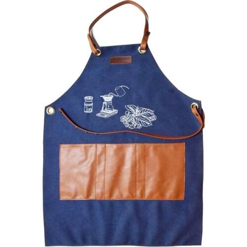 Customized Logo Creative Canvas Aprons For Coffee Barista Chef In Coffee Shop Hotel Restaurant Kitche for Women Men