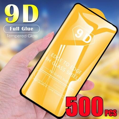 500pcs 9D Full Glue Cover Curved Tempered Glass Guard Film Screen Protetcor For iPhone 12 Mini 11 Pro Max XS XR X 8 7 6 Plus SE