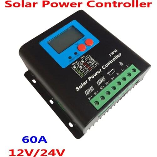 60A 80A PV Solar system Controller 12V 24V Battery Charge Regulator home use solar system LCD 60 Amps Solar Charge Controller