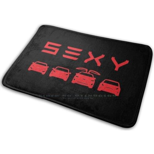 Tesla-Model S , 3 , X & Y Mat Rug Carpet Anti-Slip Bedroom Entrance Door Mat Tesla Elon Musk Invest Robinhood Wallstreet Bets