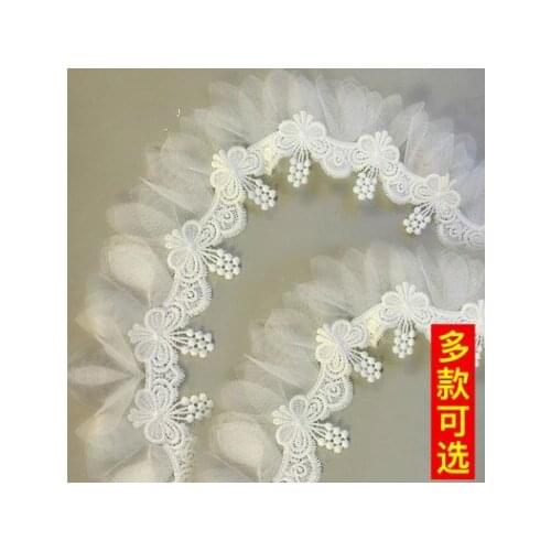 4.5cm Lace butterfly lace mesh folds pleated diy costume decoration wedding lace 5yards/pack
