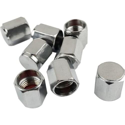 Brass (8 Pack) Tire Valve Silver Aluminum Hexagonal Cap 1XCF