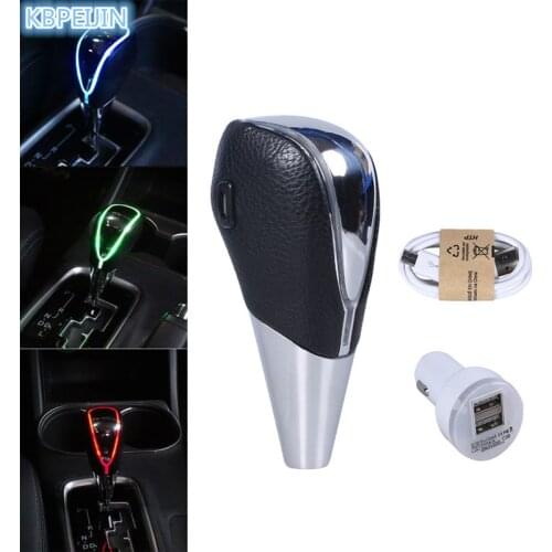 HOT Car accessories Gear Shift Knob Touch Sensor Colourful Car Logo LED Light For Audi a4 a3 q5 q7 a5 b6 b8 a6 c5 b7 c6