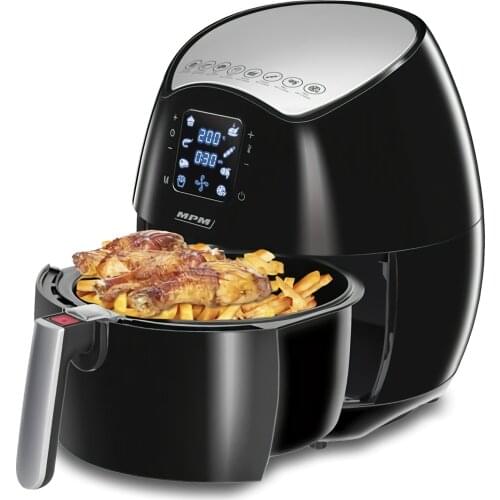 MPM MFR-06 oil-free hot air fryer, 4,5 L, 8 programs Fry, Digital, thermostat, timer 1500W black/gray
