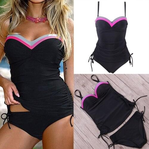 New Swimwear Women Swimsuit Push Up Tankini Set Vintage Retro Bandage Bathing Suit Beach Wear Plus Size Swimwear