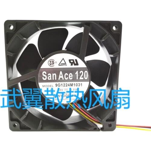 SANYO Denki 9G1224M1031 Server Cooling Fan DC 24V 0.11A 120x120x32mm 3-wire