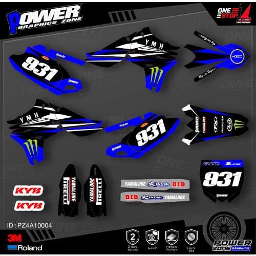 PowerZone Custom Team Graphics Backgrounds Decals 3M Stickers Kit For YAMAHA 2010-2013 YZF450 004