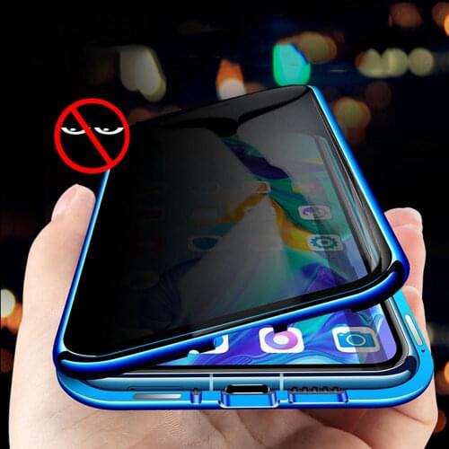 Anti-peeping Metal Bumper Case For Huawei P30Pro P30 Case Privacy Tempered Glass Magnetic Full Cover For Huawei Mate 20 Pro Capa