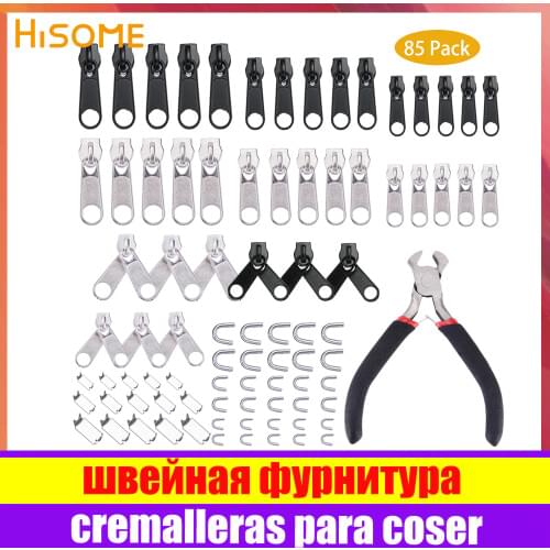 Zipper Repair Kit Zip Slider Rescue Universal Zippers Replacement Jacket Clothes Bag Tent Fix Plier Sewing Needlework Tool 5# 8