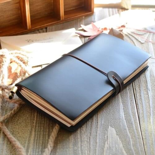 Retro Notebook For Man Women Diary Notepad Vintage Pirate Anchors Head layer cowhide Note Book Stationery Gift Traveler Notebook