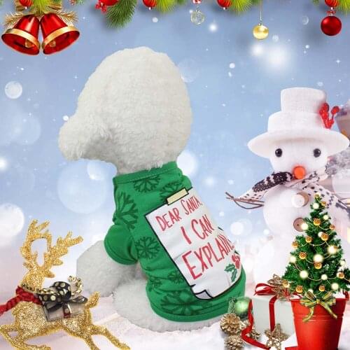 Christmas Cosplay Dogs T-Shirt For Pet Polyester T-Shirt Puppy Festival Theme Costume Pet Dogs Clothing