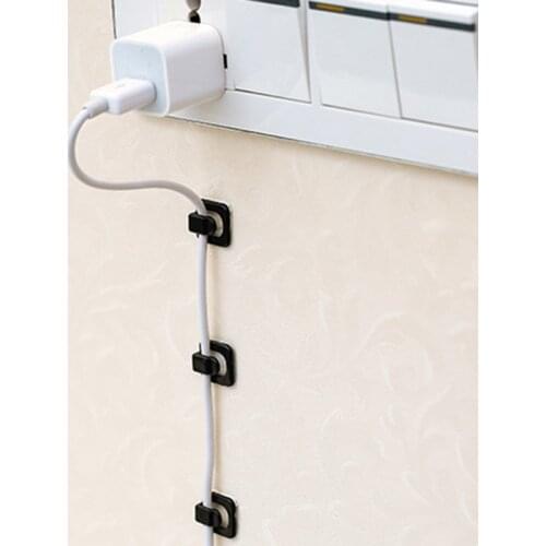 18Pcs/lot Self-adhesive Mini Wire Organizing Clip Network Data Cable Organizer Single Hook Fixed Wire Clip Wall Fixing Stickers