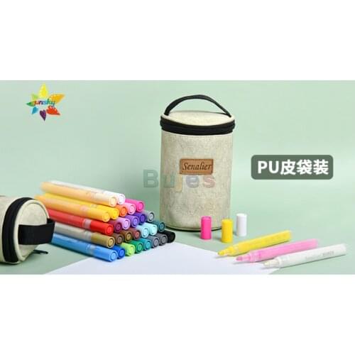 Senalier 8/12/18/28/36 color Acrylic marker pen skin color album DIY animation painting acrylic marker PU bag set art supplies