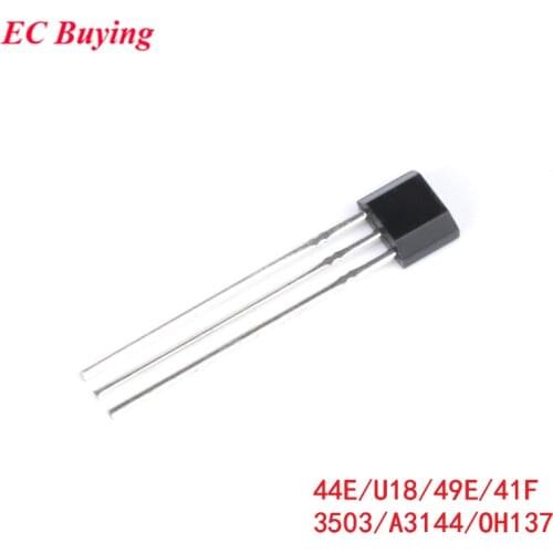 10Pcs Hall Effect Sensor Switch A3144 44E U18 49E 41F 3503 OH137 Hall Element Brushless Electric Motor OH3144 High Sensitivity