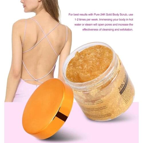 24K Gold Body Scrub Moisturizing Exfoliating Firming Skin Face and Body Scrub for Women Men Exfoliating Body firming scrubs