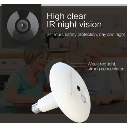 EC69 Smart Alarm IR Night Vision 3D Perspective HD Human Body Induction Camera 360 Wide Angle View Monitoring Bulb Surveillance