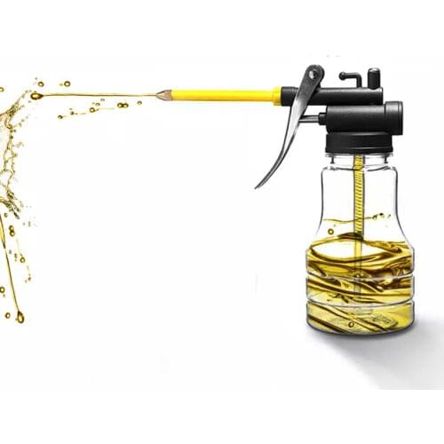 1pcs Oil Filling Equipment 250ML Transparent High Pressure Pump Oiler Lubrication Oil Can Plastic Machine Oil Pot Ordinary Hose