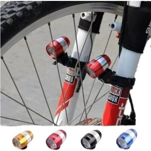 Mountain Bike Bicycle Fork Light Aluminum Alloy Bicycle Headlight and Rear Light Beer Light 6led Riding Warning Light