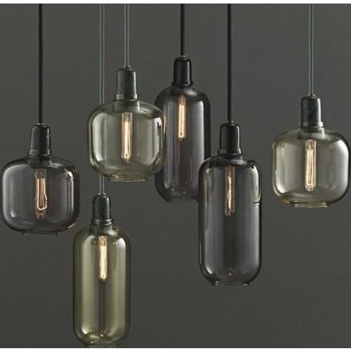 Normann Amp LED Pendant Lights Retro Industrial Glass Hanging lamp Led Marble Light Restaurant Home Decor Fixtures