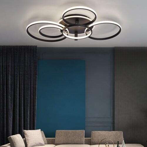TCY Black White Modern led Ceiling Lights For Living Room Bedroom APP&Remote Dimmer LED Ceiling Lamps Restaurant kitchen Fixture