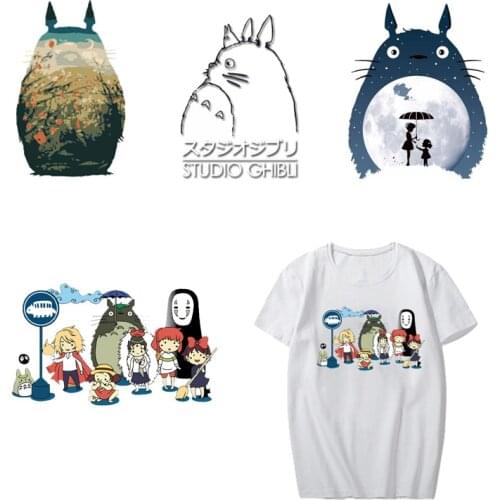 Iron on Totoro Patches Heat Transfer Vinyl Stickers for Clothes DIY T-shirt Iron-On Transfers Decoration Applique Thermal Press
