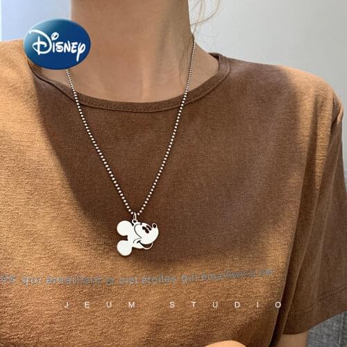 Cartoon Mickey Mouse Necklace Ladies Niche Temperament Clavicle Pendant Jewelry Charm Fashion Jewelry Girlfriend Birthday Gift