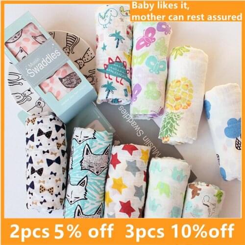 100% Cotton Baby Blankets Newborn Soft Organic Cotton Baby Blanket Muslin Swaddle Wrap Feeding Burp Cloth Towel Scarf Baby Stuff